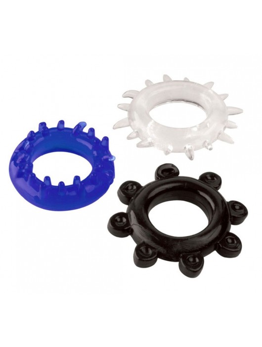 Набор из 3 эрекционных колец разного цвета и рельефа - Boys of Toys - в Рубцовске купить с доставкой