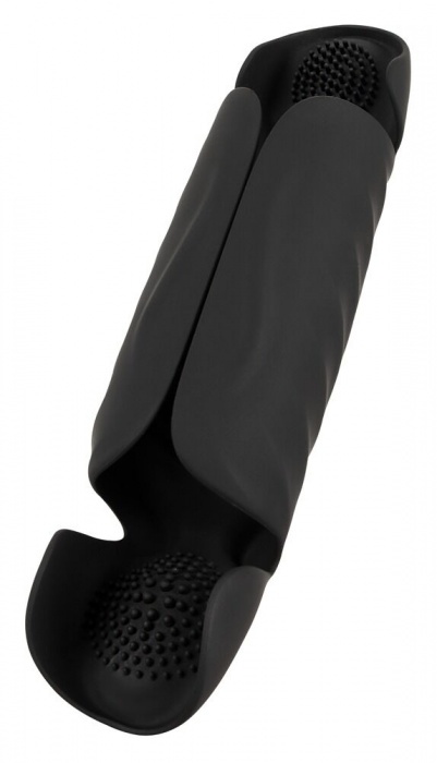 Черный вибромастурбатор с трехточечной стимуляцией Penis Trainer with 3 Point Stimulation - Orion - в Рубцовске купить с доставкой