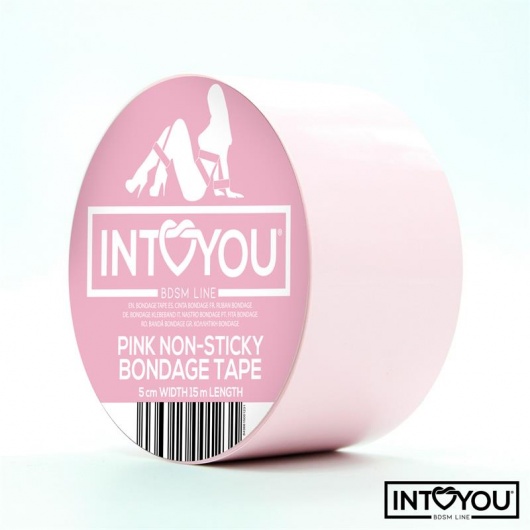 Розовый скотч для фиксации Non-Sticky Bondage Tape - 15 м. - Intoyou - купить с доставкой в Рубцовске