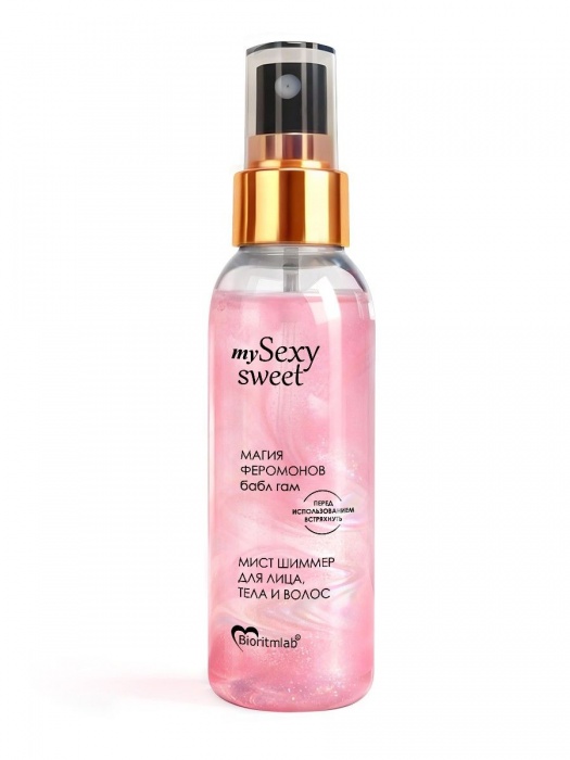 Мист для лица, тела и волос Sexy Sweet с ароматом бабл-гам, шиммером и феромонами - 95 мл. -  - Магазин феромонов в Рубцовске