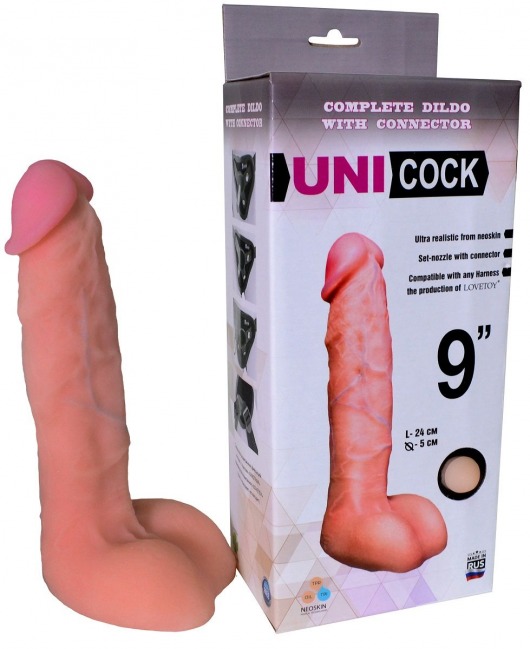 Фаллическая насадка Харнесс UNICOCK 9  - 24 см. - LOVETOY (А-Полимер) - купить с доставкой в Рубцовске