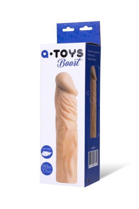 Насадка с ярко выраженной головкой и рельефным стволом - 19 см. - A-toys - в Рубцовске купить с доставкой