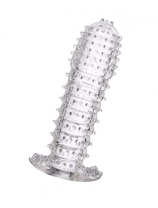 Гелевая прозрачная насадка c шипами - 12 см. - Toyfa Basic - в Рубцовске купить с доставкой