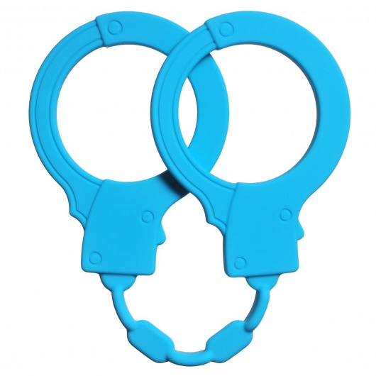 Голубые силиконовые наручники Stretchy Cuffs Turquoise - Lola Games - купить с доставкой в Рубцовске