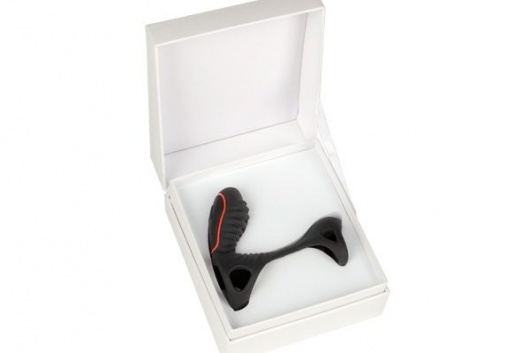 Чёрная насадка на фаллос Gladiator + LRS  с трехкнопочным пультом управления - Adrien Lastic - в Рубцовске купить с доставкой