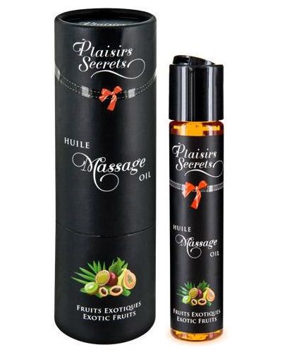 Массажное масло с ароматом экзотических фруктов Huile de Massage Gourmande Fruits Exotiques - 59 мл. - Plaisir Secret - купить с доставкой в Рубцовске