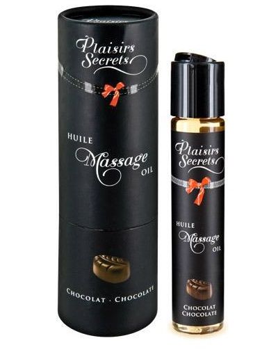 Массажное масло с ароматом шоколада Huile de Massage Gourmande Chocolat - 59 мл. - Plaisir Secret - купить с доставкой в Рубцовске