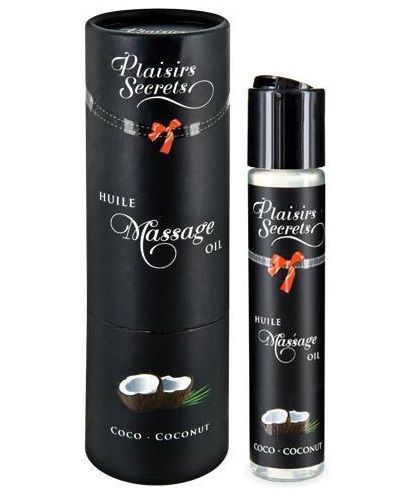 Массажное масло с ароматом кокоса Huile de Massage Gourmande Coco - 59 мл. - Plaisir Secret - купить с доставкой в Рубцовске