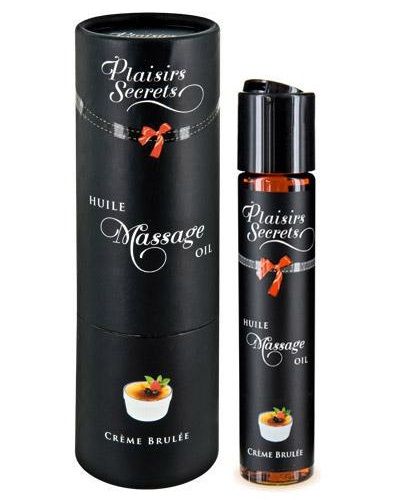 Массажное масло с ароматом крем брюле Huile de Massage Gourmande Creme Brulée - 59 мл. - Plaisir Secret - купить с доставкой в Рубцовске