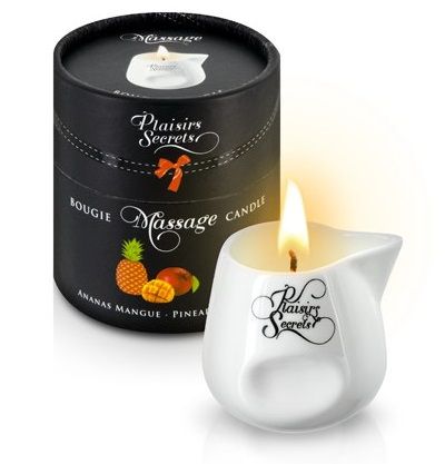 Массажная свеча с ароматом манго и ананаса Bougie de Massage Ananas Mangue - 80 мл. - Plaisir Secret - купить с доставкой в Рубцовске