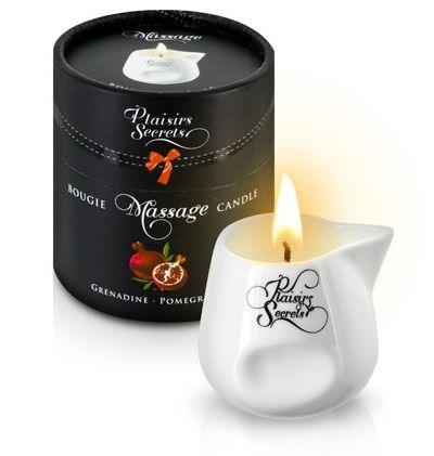Массажная свеча с ароматом граната Bougie de Massage Gourmande Grenadine - 80 мл. - Plaisir Secret - купить с доставкой в Рубцовске