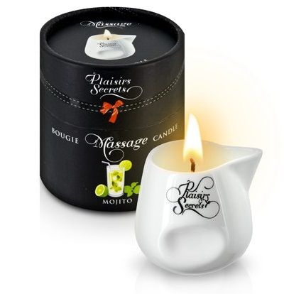 Массажная свеча с ароматом мохито Bougie de Massage Mojito - 80 мл. - Plaisir Secret - купить с доставкой в Рубцовске