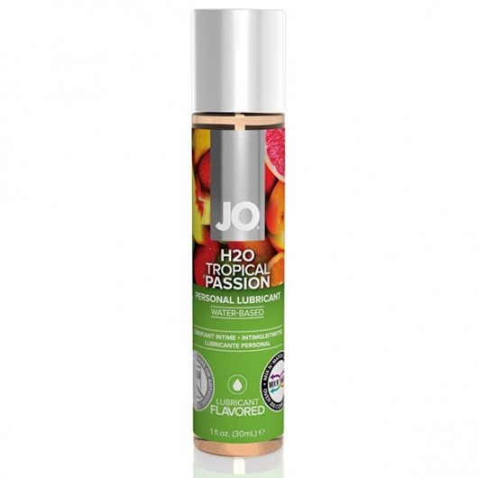 Смазка с ароматом тропических фруктов JO Flavored Tropical Passion - 30 мл. - System JO - купить с доставкой в Рубцовске