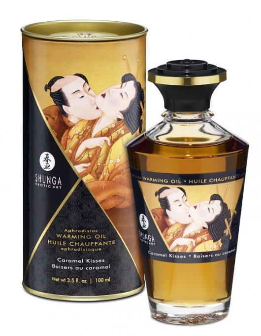 Массажное интимное масло с ароматом карамели - 100 мл. - Shunga - купить с доставкой в Рубцовске