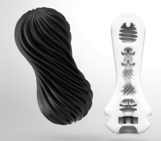 Мастурбатор FLEX Rocky Black с плотным рельефом - Tenga - в Рубцовске купить с доставкой