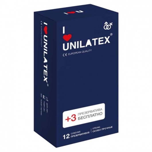 Ультрапрочные презервативы Unilatex Extra Strong - 12 шт. + 3 шт. в подарок - Unilatex - купить с доставкой в Рубцовске