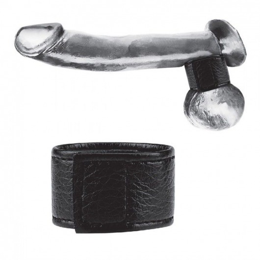Чёрная утяжка на мошонку 1  Velcro Ball Stretcher - BlueLine - купить с доставкой в Рубцовске