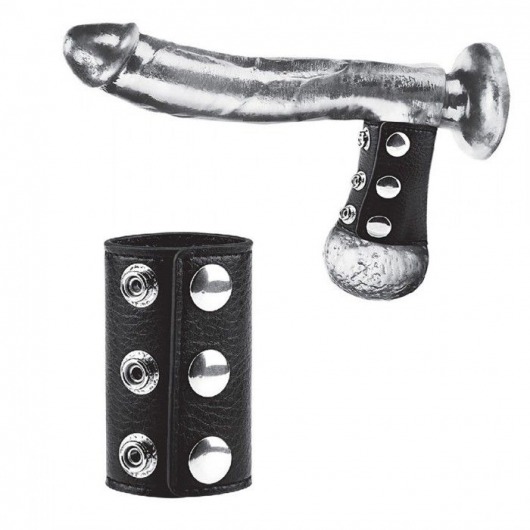 Чёрная утяжка на кнопках 100% PVC STRAP WITH METAL SNAP - BlueLine - купить с доставкой в Рубцовске