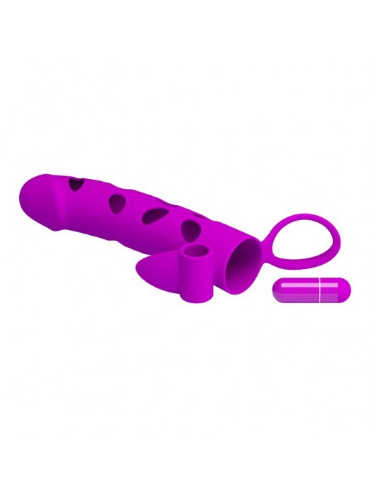 Насадка с закрытой головкой и виброэлементом для клиторального массажа - Baile - в Рубцовске купить с доставкой