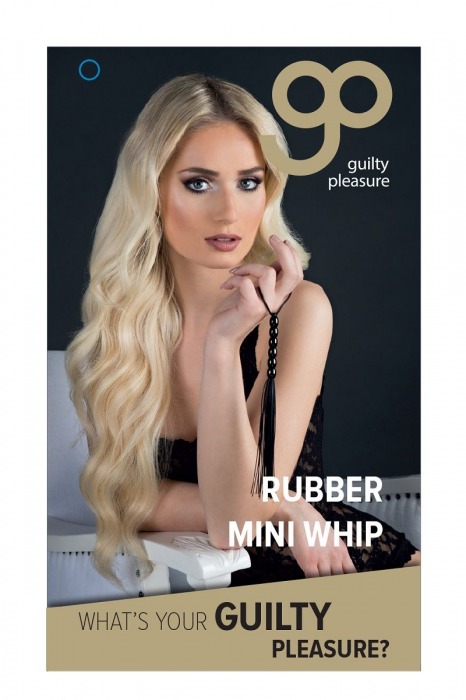 Чёрная мини-плеть из резины Rubber Mini Whip - 22 см. - Blush Novelties - купить с доставкой в Рубцовске