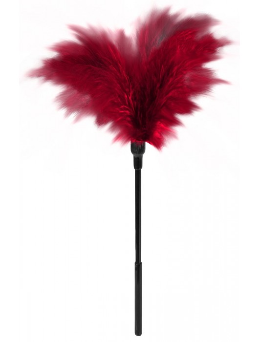 Пластиковая метелочка с красными пёрышками Small Feather Tickler - 32 см. - Blush Novelties - купить с доставкой в Рубцовске