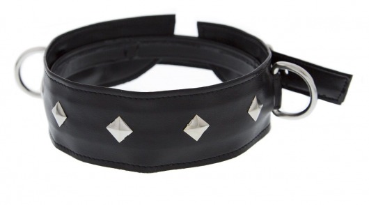 Полиуретановый ошейник с пуклями и D-кольцами Collar with Studs - Blush Novelties - купить с доставкой в Рубцовске