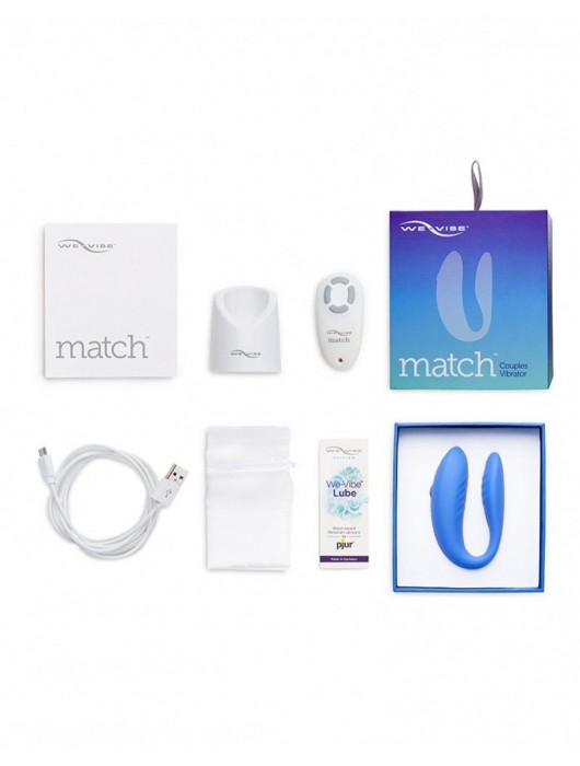Голубой вибромассажер для пар We-Vibe Match - We-vibe