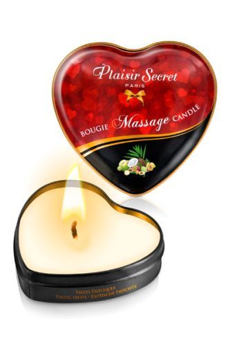 Массажная свеча с ароматом экзотических фруктов Bougie Massage Candle - 35 мл. - Plaisir Secret - купить с доставкой в Рубцовске