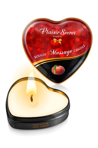 Массажная свеча с ароматом персика Bougie Massage Candle - 35 мл. - Plaisir Secret - купить с доставкой в Рубцовске