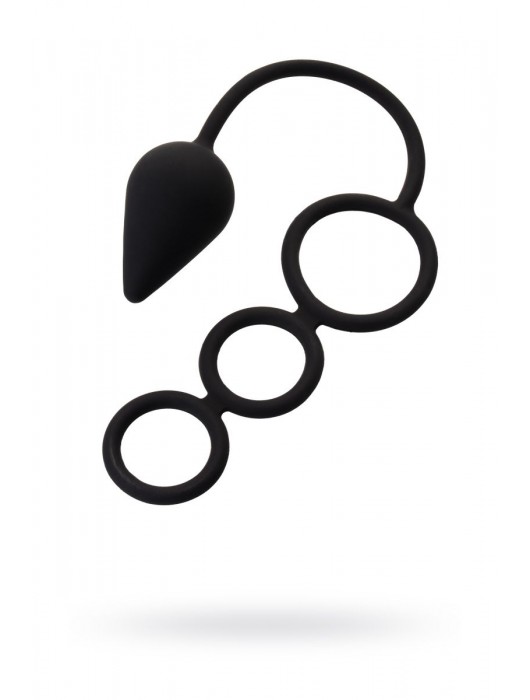 Тройное эрекционное кольцо с анальным хвостом Drop M-size - Erotist Adult Toys - в Рубцовске купить с доставкой