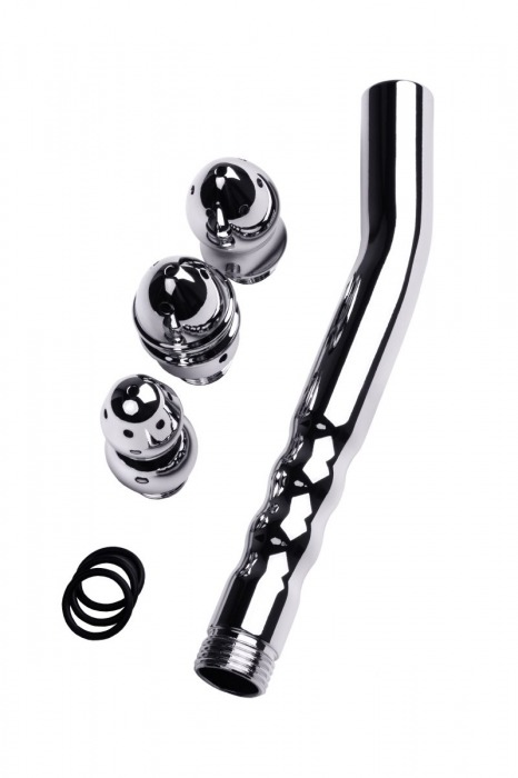 Металлический анальный душ с тремя насадками - ToyFa - купить с доставкой в Рубцовске