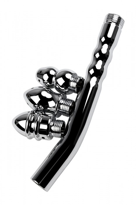 Металлический анальный душ с тремя насадками - ToyFa - купить с доставкой в Рубцовске