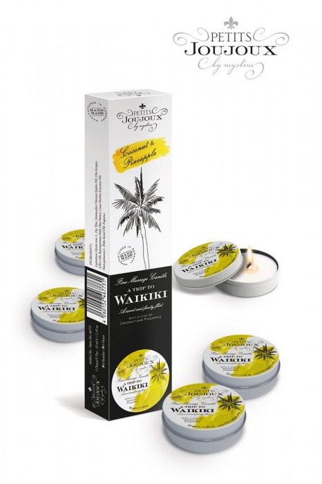 Набор из 5 свечей Petits Joujoux Waikiki Beach с ароматом кокоса и ананаса - MyStim - купить с доставкой в Рубцовске