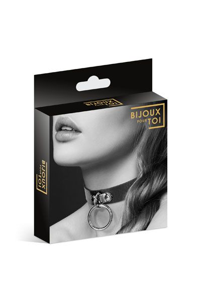 Узенький ошейник из полиуретана с кольцом - Bijoux Pour Toi - купить с доставкой в Рубцовске