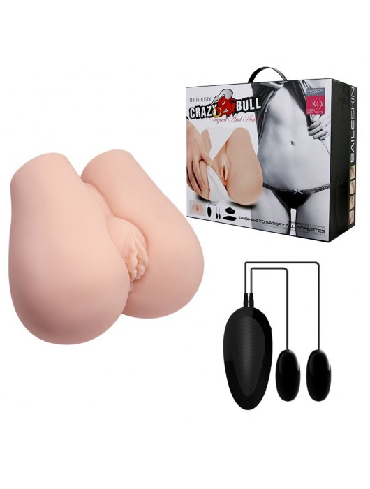 Реалистичный мастурбатор с вибрацией и двумя тоннелями - вагиной и анусом - Baile - в Рубцовске купить с доставкой