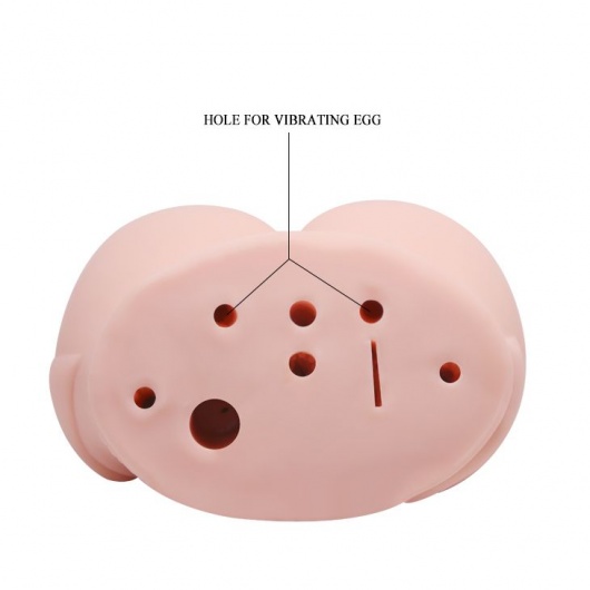 Телесный мастурбатор с двумя любовными тоннелями и вибрацией - Baile - в Рубцовске купить с доставкой