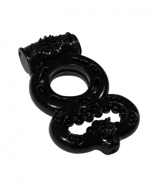 Чёрное эрекционное кольцо Rings Treadle с подхватом - Lola Games - в Рубцовске купить с доставкой