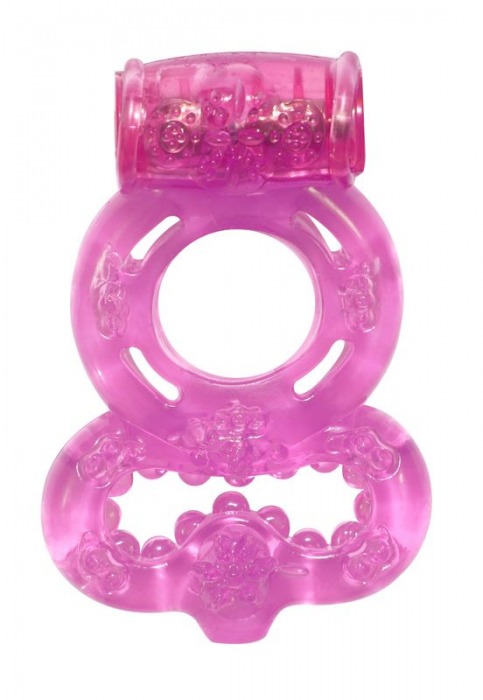 Розовое эрекционное кольцо Rings Treadle с подхватом - Lola Games - в Рубцовске купить с доставкой