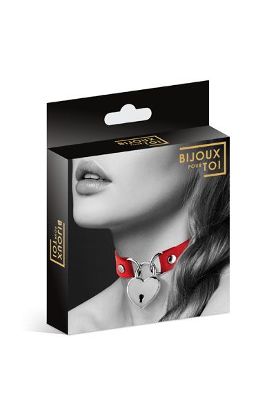 Красный чокер с замком в форме сердца - Bijoux Pour Toi - купить с доставкой в Рубцовске