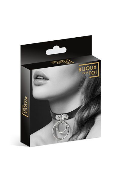 Черный чокер с двумя кольцами - Bijoux Pour Toi - купить с доставкой в Рубцовске