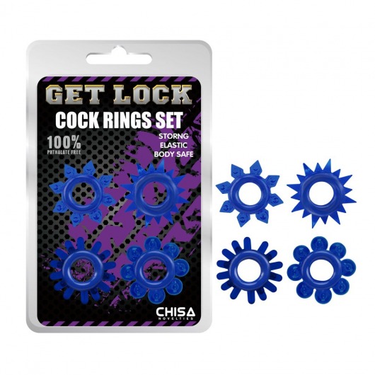 Набор из 4 синих колец Get Lock - Chisa - в Рубцовске купить с доставкой