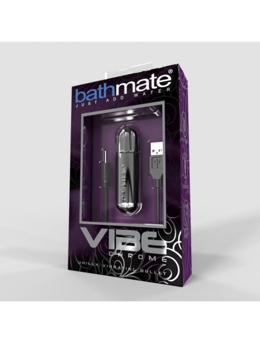 Серебристая перезаряжаемая вибропуля Bathmate Vibrating Bullet Vibe Chrome - Bathmate