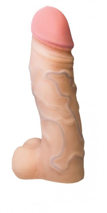 Реалистичная насадка с мошонкой REAL Standard - 15,5 см. - LOVETOY (А-Полимер) - купить с доставкой в Рубцовске