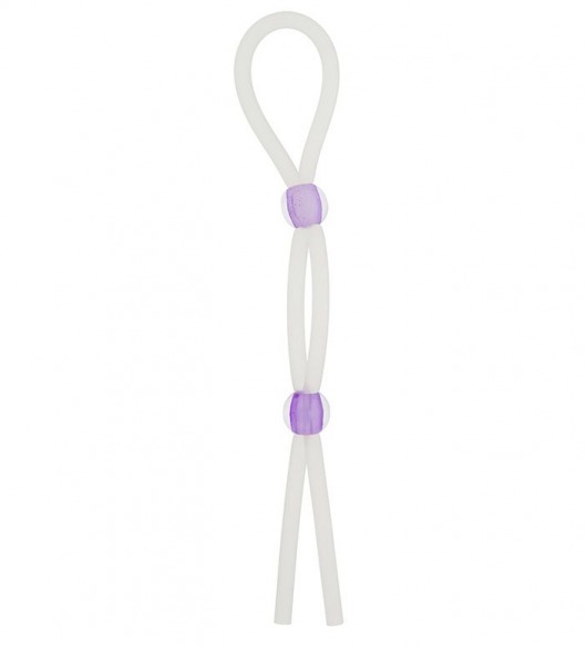 Прозрачное эрекционное кольцо-лассо SILICONE LASSO COCK RING DUAL BEADS - NMC - в Рубцовске купить с доставкой
