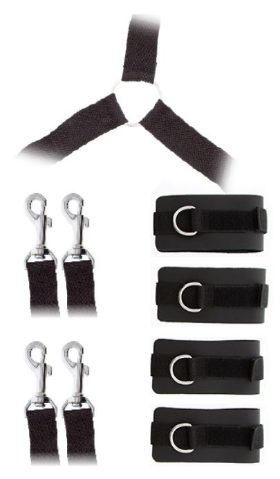 Комплект наручников и поножей LUXURIOUS BED RESTRAINT CUFF SET - Blush Novelties - купить с доставкой в Рубцовске