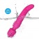 Ярко-розовый двусторонний wand-вибромассажер с рифленой ручкой - 22,5 см. - Silicone Toys купить в Рубцовске с доставкой в Orgasmix.ru Ярко-розовый двусторонний wand-вибромассажер с рифленой ручкой - 22,5 см. - Silicone Toys