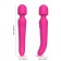 Ярко-розовый двусторонний wand-вибромассажер с рифленой ручкой - 22,5 см. - Silicone Toys купить в Рубцовске с доставкой в Orgasmix.ru Ярко-розовый двусторонний wand-вибромассажер с рифленой ручкой - 22,5 см. - Silicone Toys
